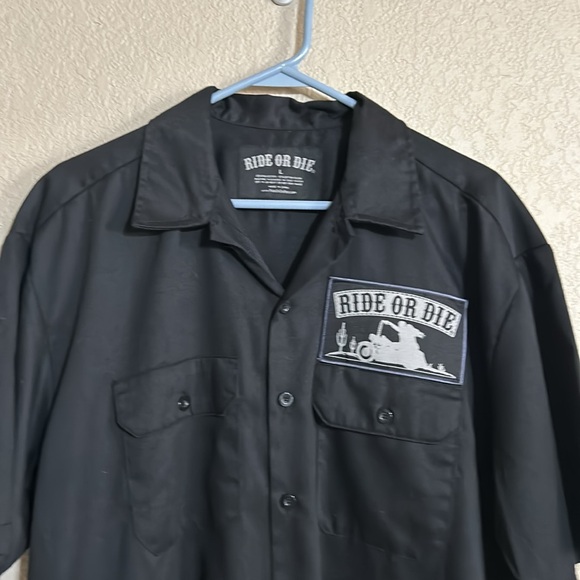 Ride or die, button up shirt men’s large - Picture 4 of 8
